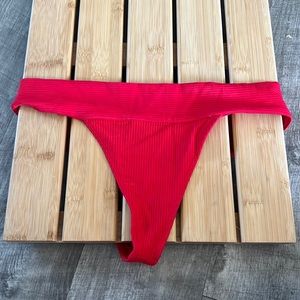 Frankie’s red ribbed bottoms